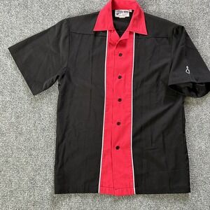 Cruisn USA Shirt Men's Small Black Bowling Las Vegas Vintage Button Up Classic